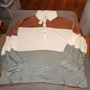 NEW Womens Maurices Rugby Colorblock size M top